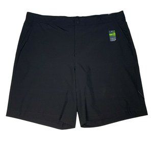 Tek Gear Mens Hybrid Shorts Size XL Black Moisture Wicking Back Zip Pocket